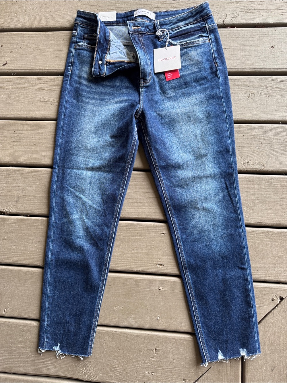 LOVERVET Distressed Blue Skinny Jeans